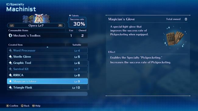 Using the Machinist specialty in Star Ocean The Second Story