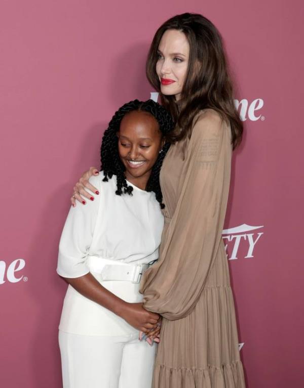 Angelina Jolie with her daughter Zahara Marley. Credit: Frazer Harrison/Getty Images