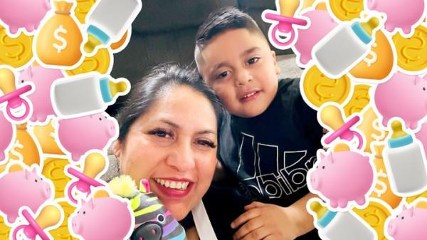 Luz Quevedo and her 4-year-old son.